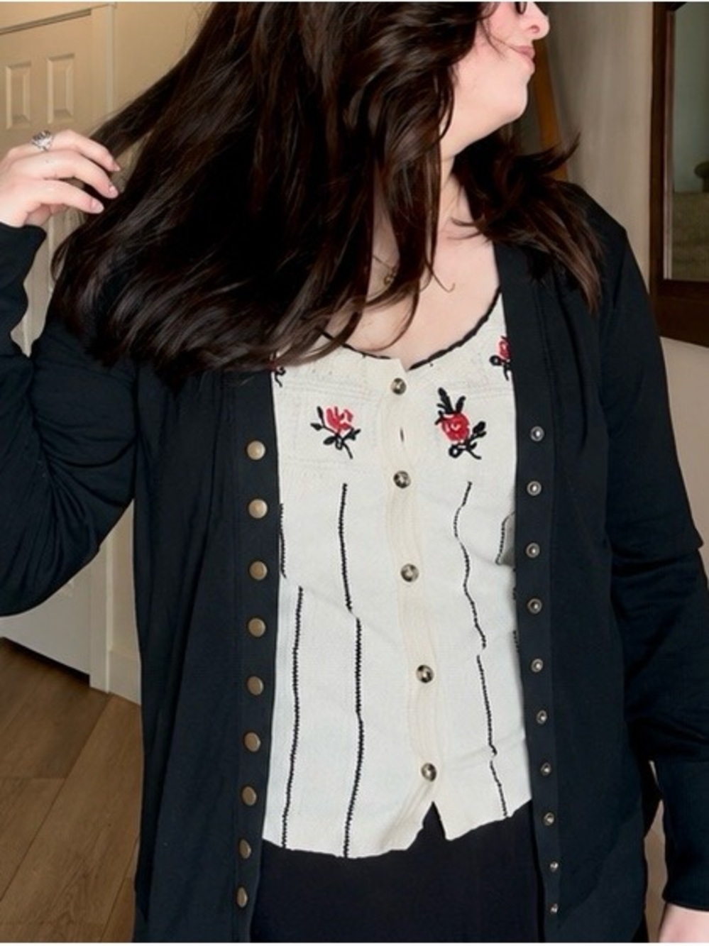 Free People Embroidered Rose Knit Tank - Picture 9 of 10